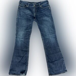 Big and Tall Dark Blue Flare Women's Jeans